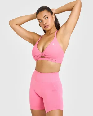 Unified Twist Sports Bra | Peony Pink