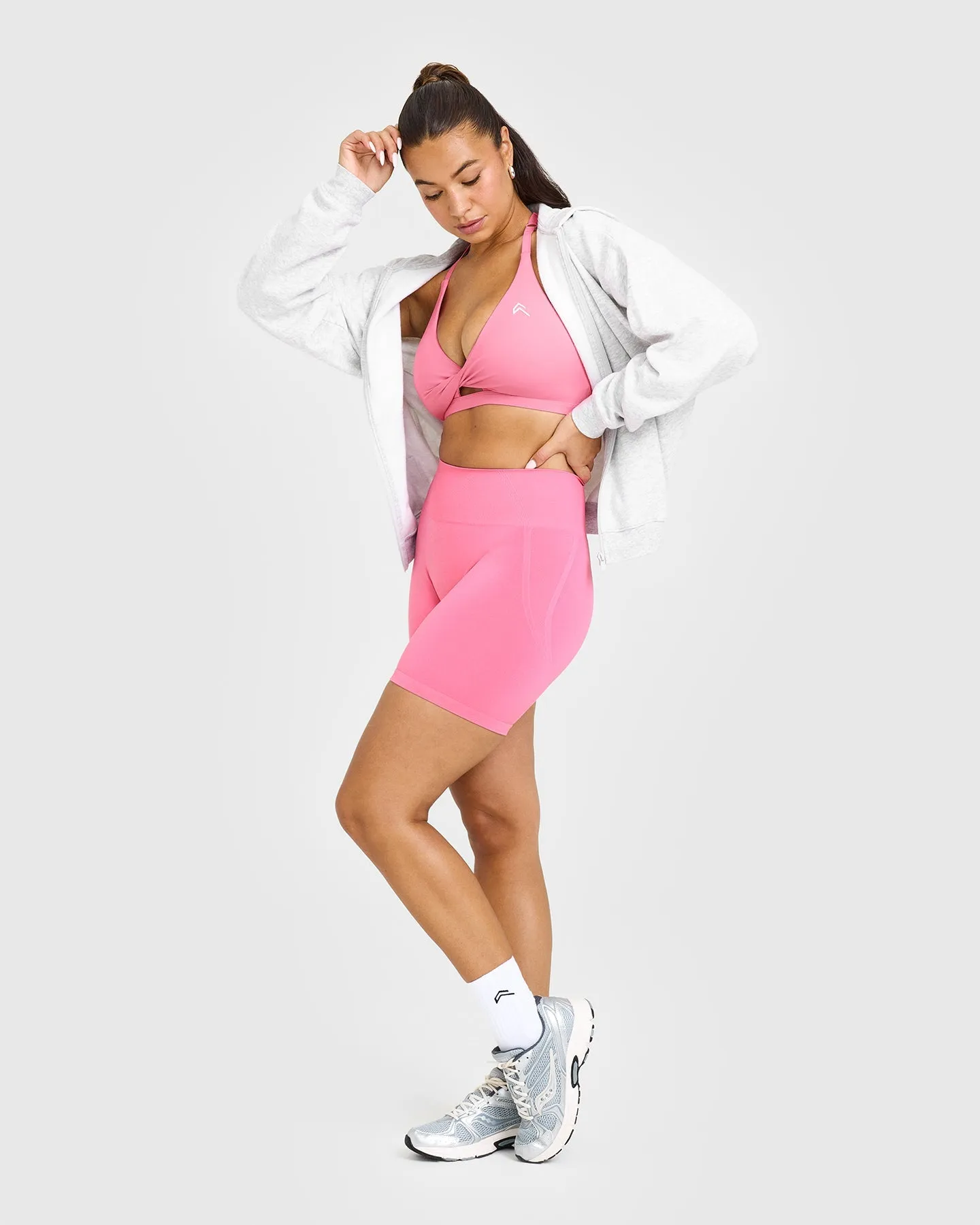 Unified Twist Sports Bra | Peony Pink