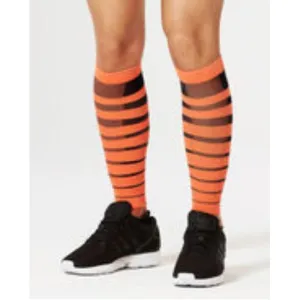 UNISEX STRIPED RUN COMPRESSION CALF SLEEVE