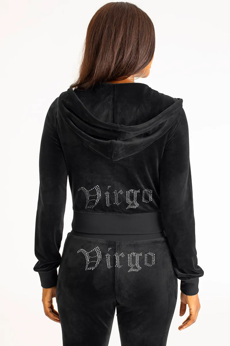 Virgo Big Bling Velour Hoodie by Juicy Couture