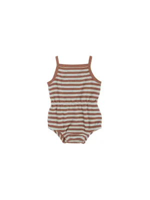waffle cinch romper | sienna   sky stripe