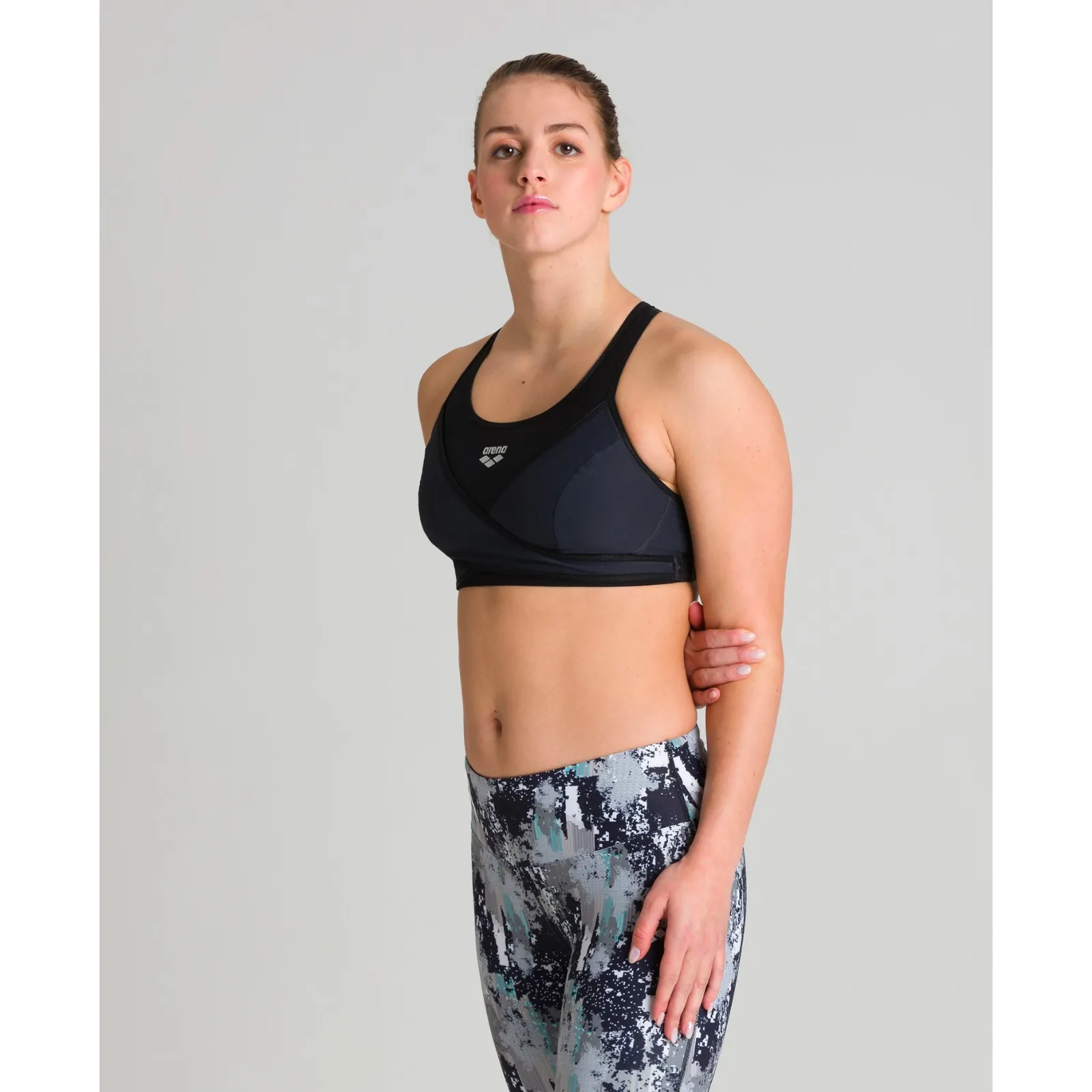 WOMEN'S ADJUSTABLE CROSS FRONT BRA TOP - BLACK