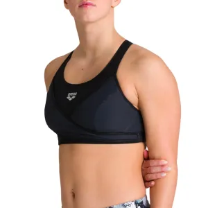 WOMEN'S ADJUSTABLE CROSS FRONT BRA TOP - BLACK