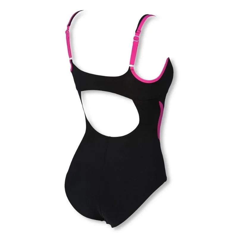 WOMEN'S AGATE STRAP BACK ONE PIECE - BLACK