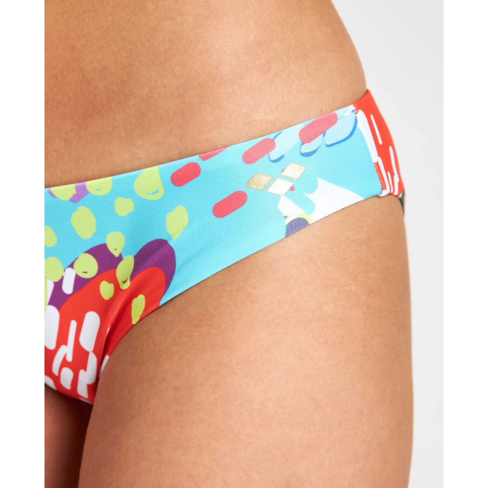 WOMEN'S ALLOVER BANDEAU BIKINI - WHITE/MULTI