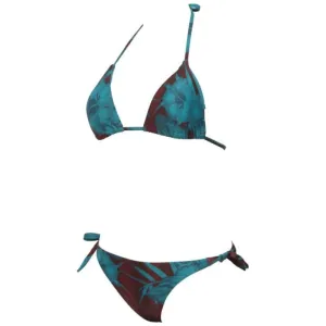 WOMEN'S ALLOVER TRIANGLE BIKINI - BURNED RED/MULTI