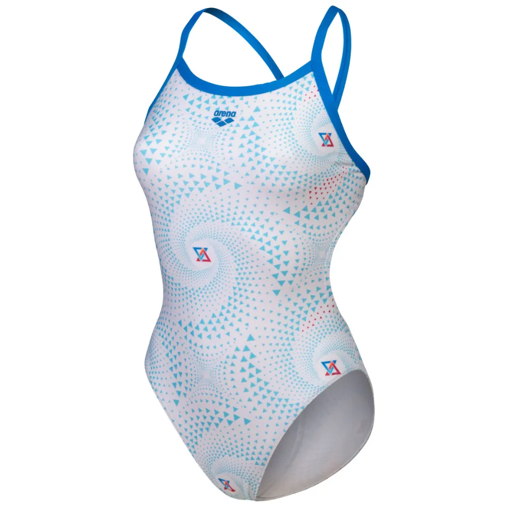 WOMEN'S ARENA SWIMSUIT FIREFLOW CHALLENGE BACK - BLUE RIVER/WHITE MULTI
