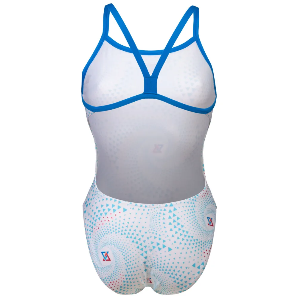 WOMEN'S ARENA SWIMSUIT FIREFLOW CHALLENGE BACK - BLUE RIVER/WHITE MULTI