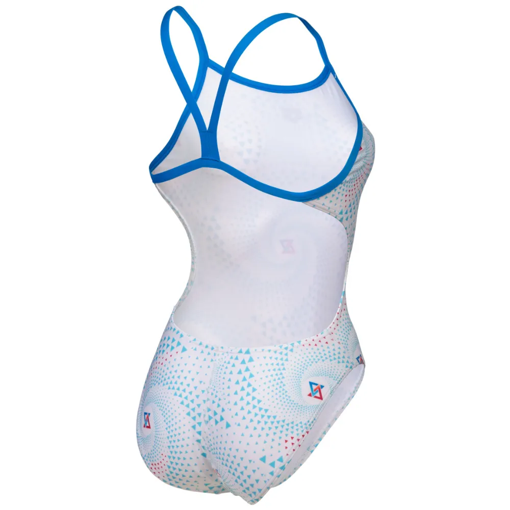 WOMEN'S ARENA SWIMSUIT FIREFLOW CHALLENGE BACK - BLUE RIVER/WHITE MULTI