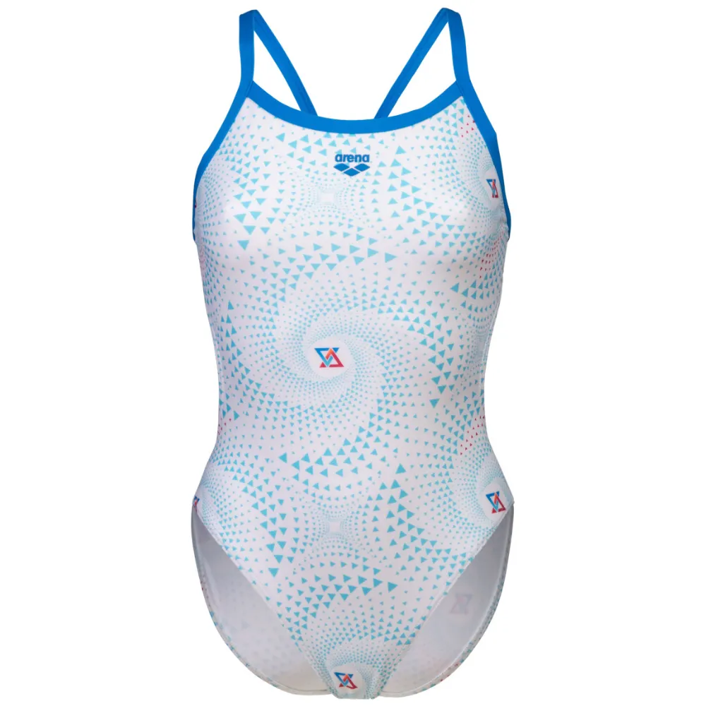 WOMEN'S ARENA SWIMSUIT FIREFLOW CHALLENGE BACK - BLUE RIVER/WHITE MULTI