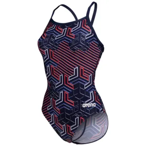 WOMEN'S ARENA SWIMSUIT KIKKO PRO - NAVY/TEAM RED WHITE BLUE