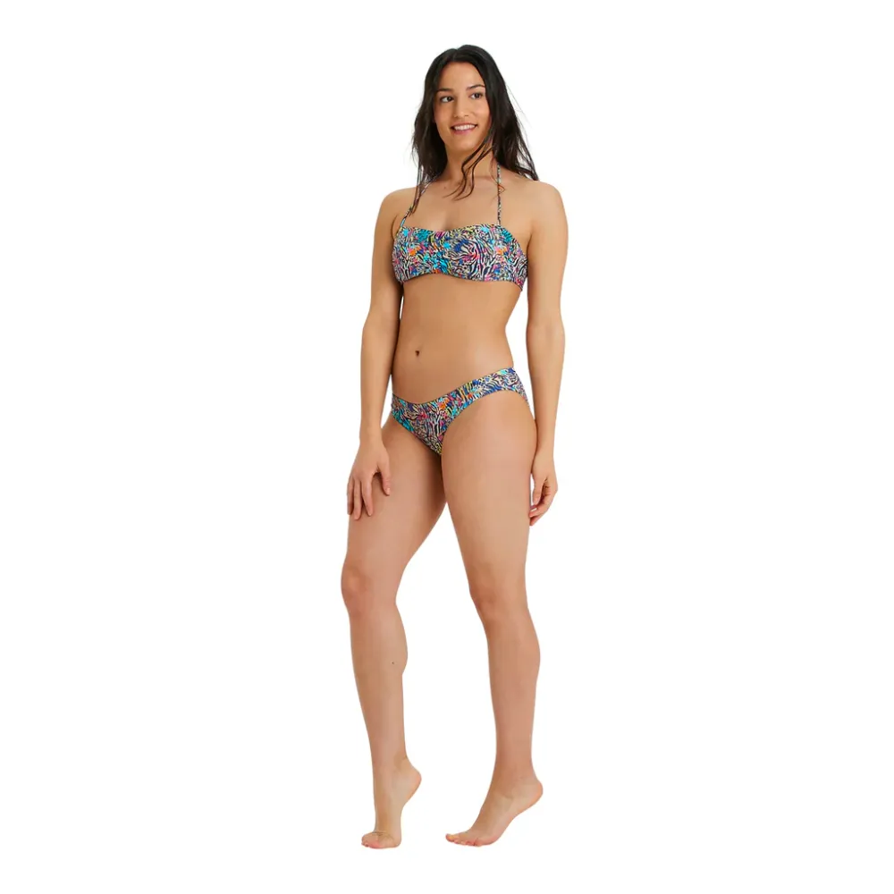 WOMEN'S BANDEAU BIKINI ALLOVER - MULTICOLOUR