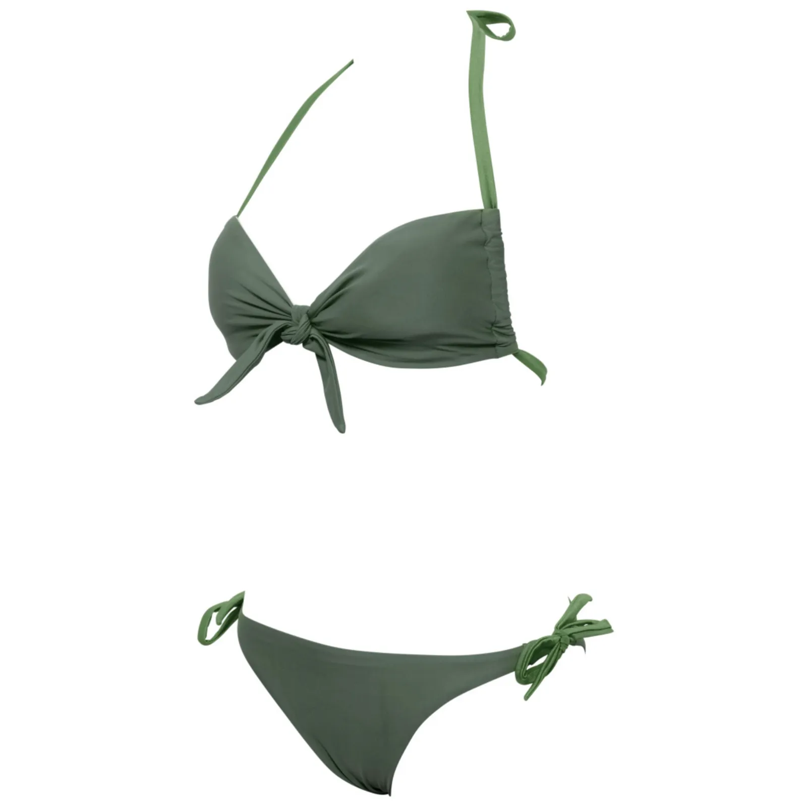WOMEN'S BANDEAU BIKINI SOLID - ARMY/ARMY