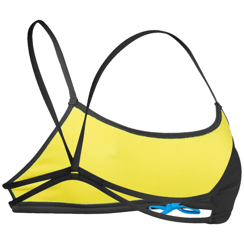 WOMEN'S BANDEAU PLAY BIKINI TOP - BLACK/YELLOW STAR