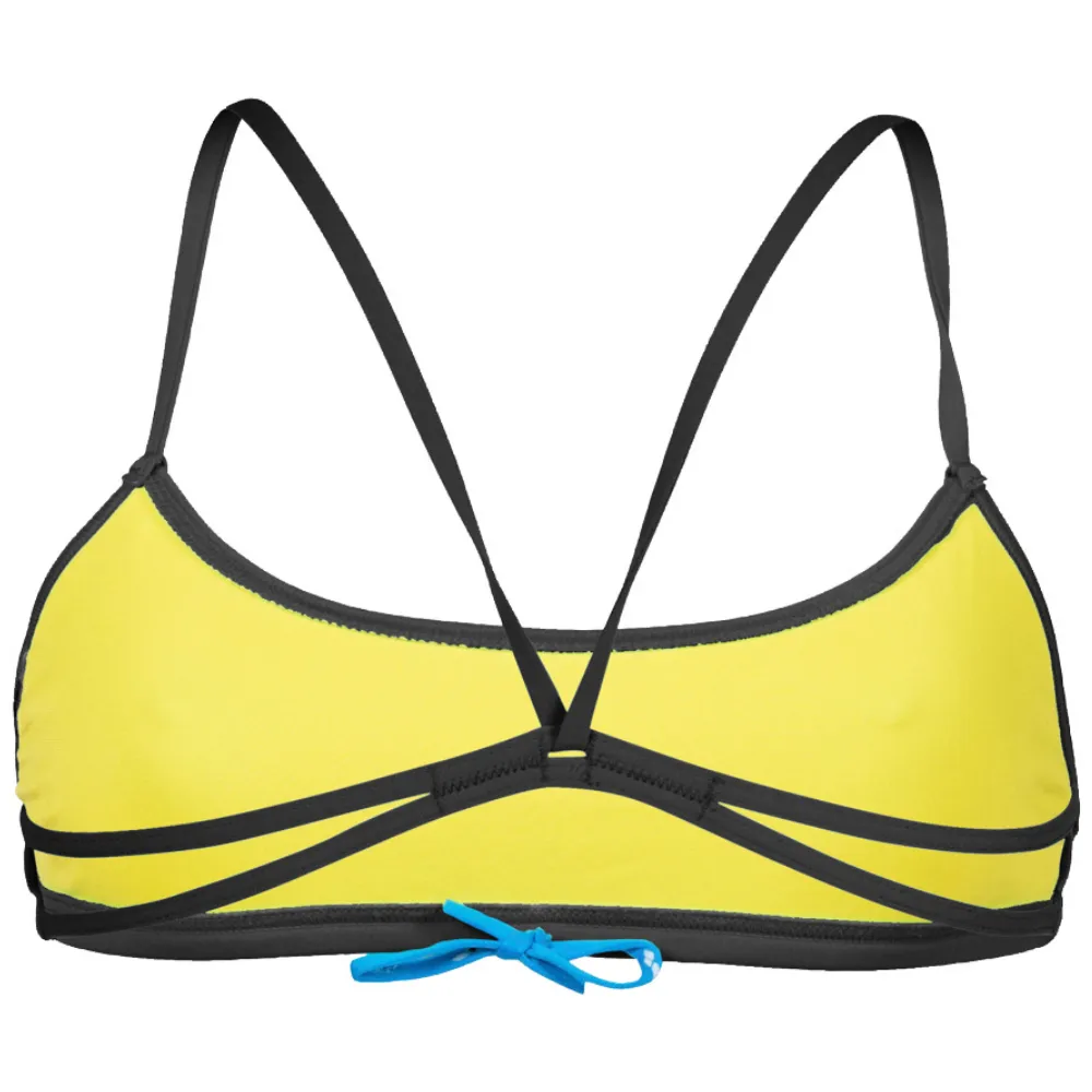 WOMEN'S BANDEAU PLAY BIKINI TOP - BLACK/YELLOW STAR
