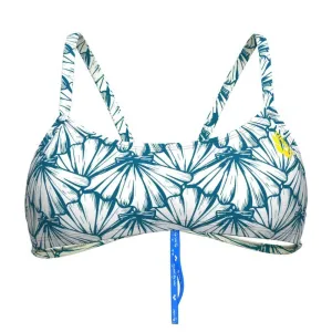 WOMEN'S BANDEAU PLAY BIKINI TOP - WHITE MULTI/YELLOW STAR