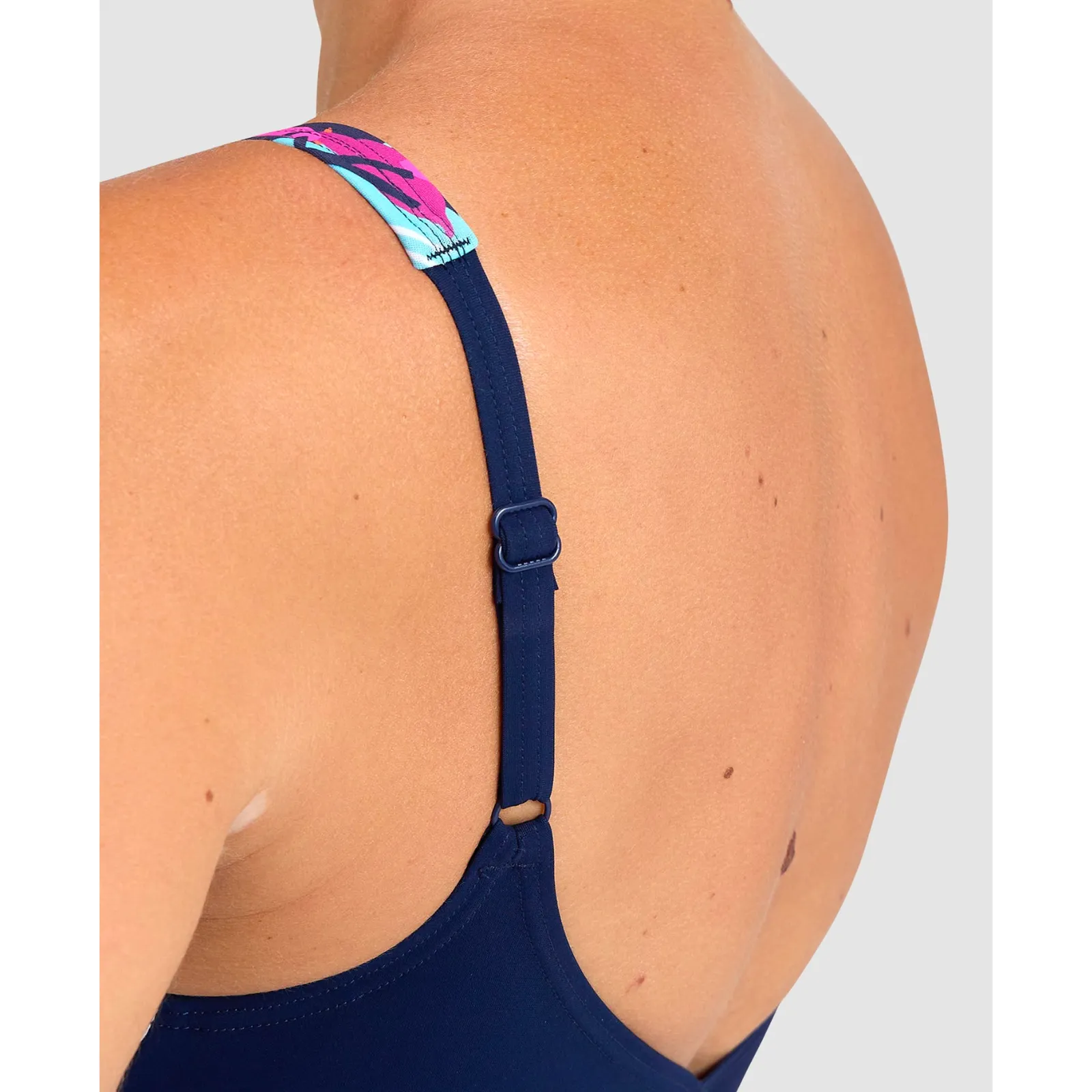 WOMEN'S BODYLIFT SWIMSUIT FRANCY WING BACK C-CUP - NAVY/FREAK ROSE MULTI