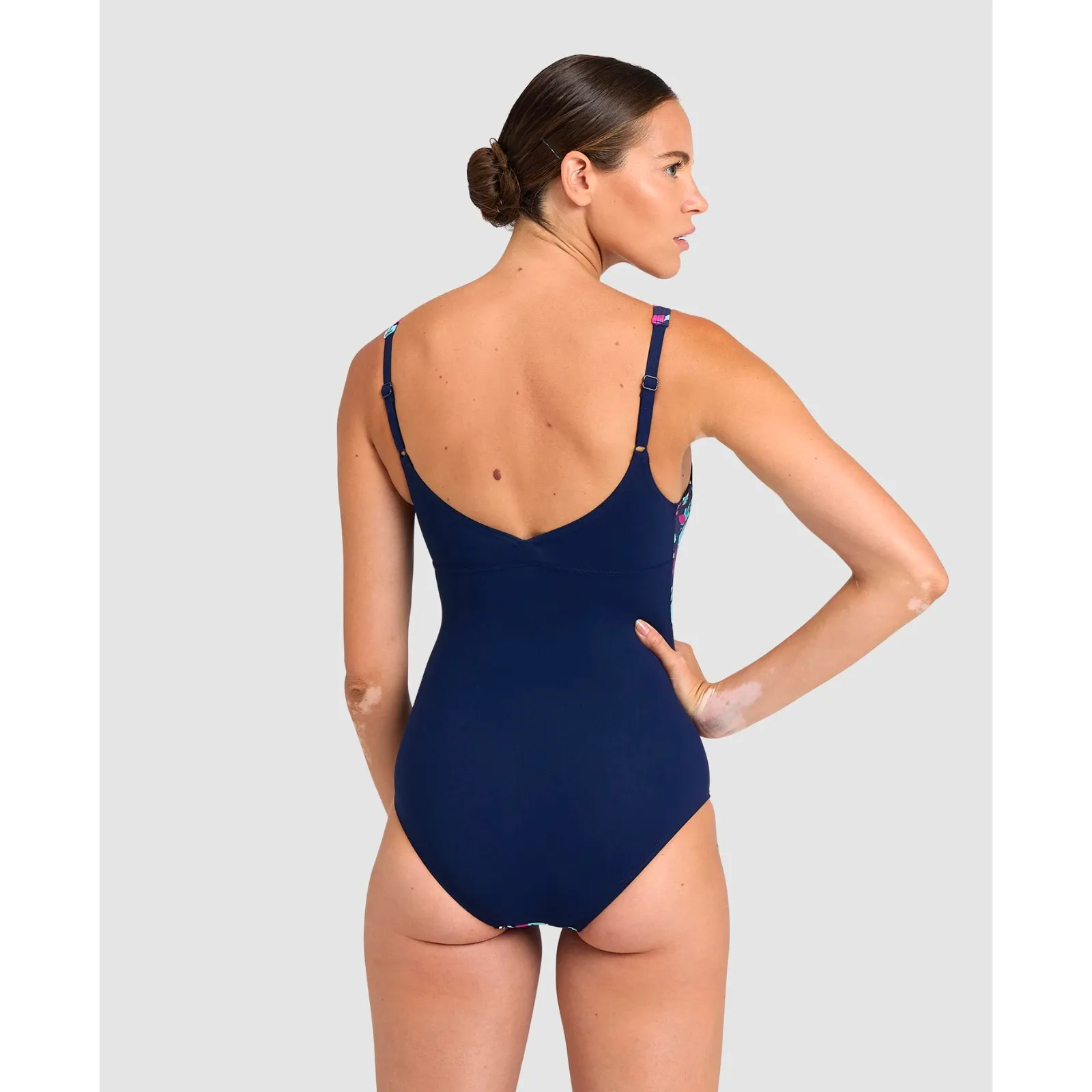 WOMEN'S BODYLIFT SWIMSUIT FRANCY WING BACK C-CUP - NAVY/FREAK ROSE MULTI