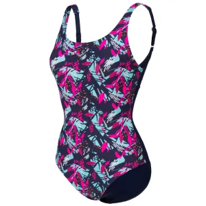 WOMEN'S BODYLIFT SWIMSUIT FRANCY WING BACK C-CUP - NAVY/FREAK ROSE MULTI