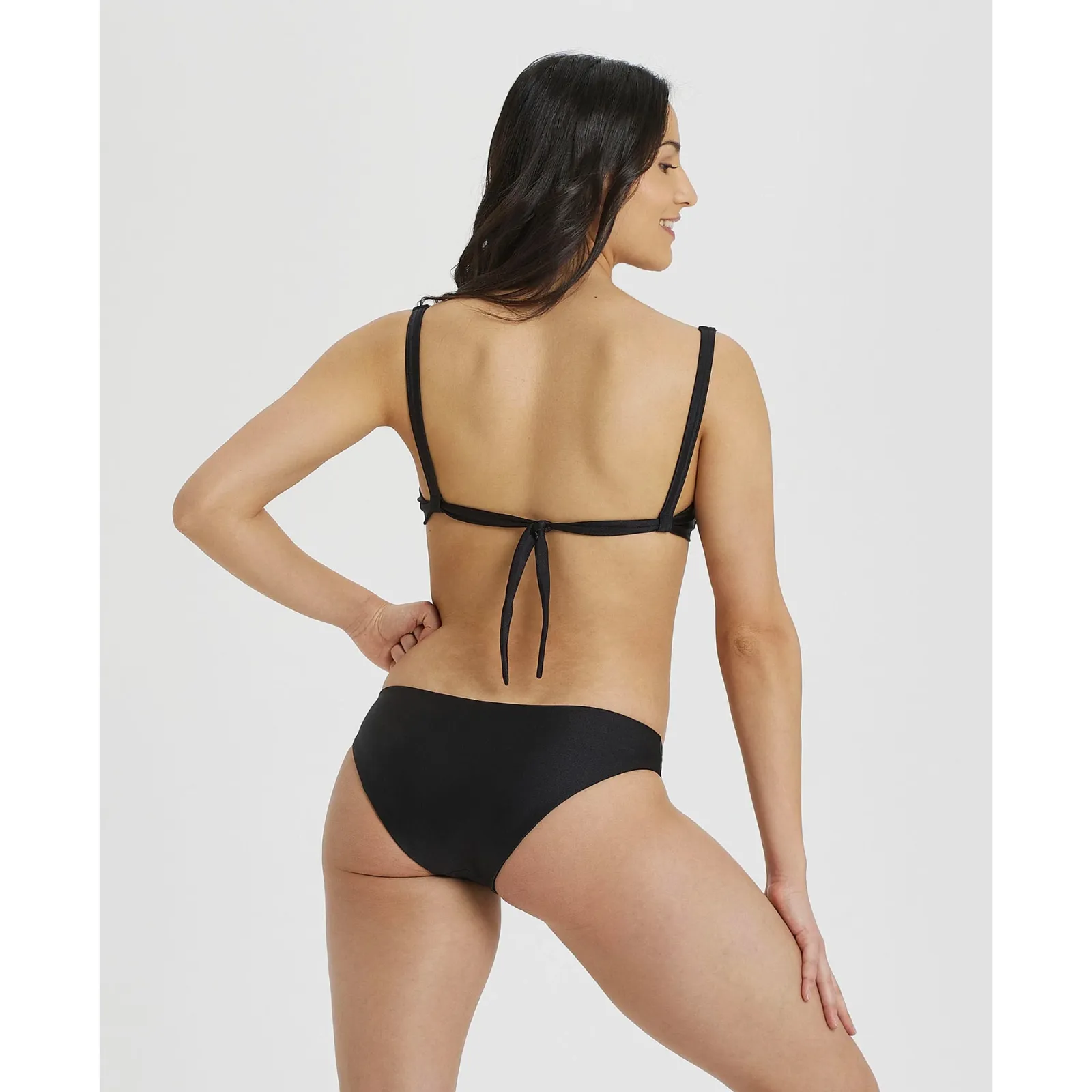 WOMEN'S BRALETTE BIKINI SOLID - BLACK