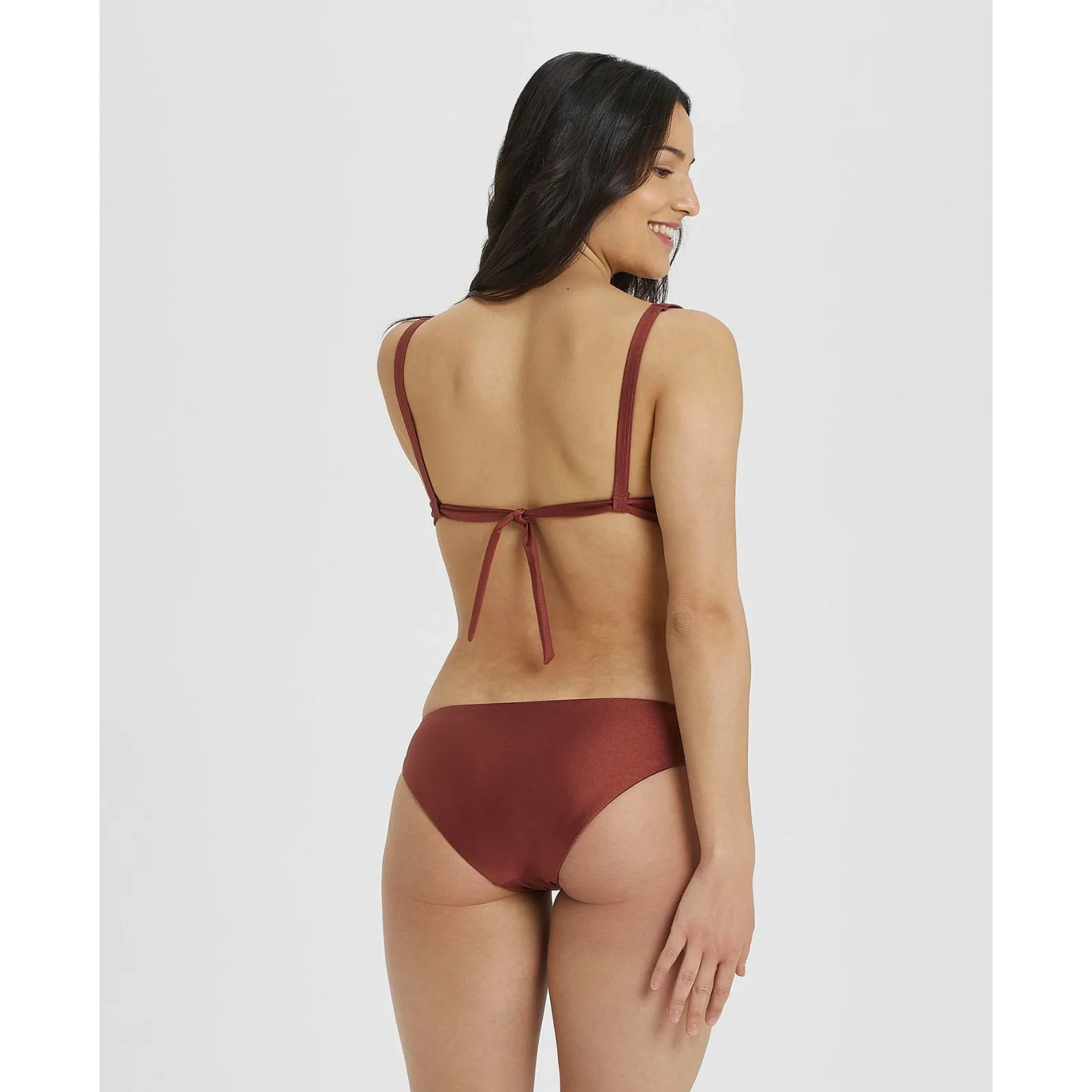 WOMEN'S BRALETTE BIKINI SOLID - BURNT
