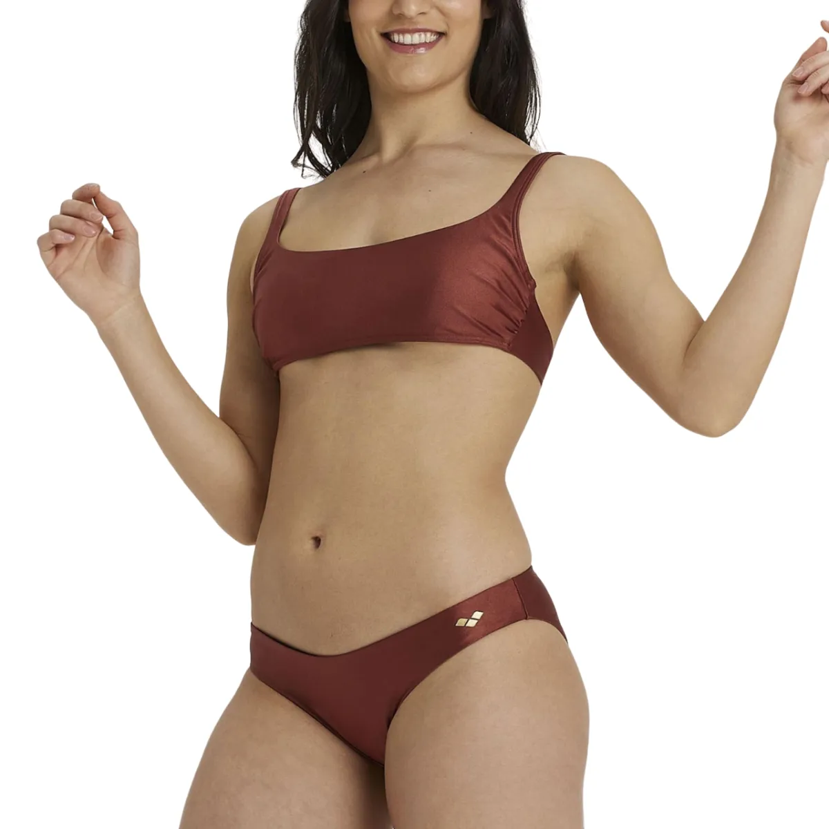 WOMEN'S BRALETTE BIKINI SOLID - BURNT