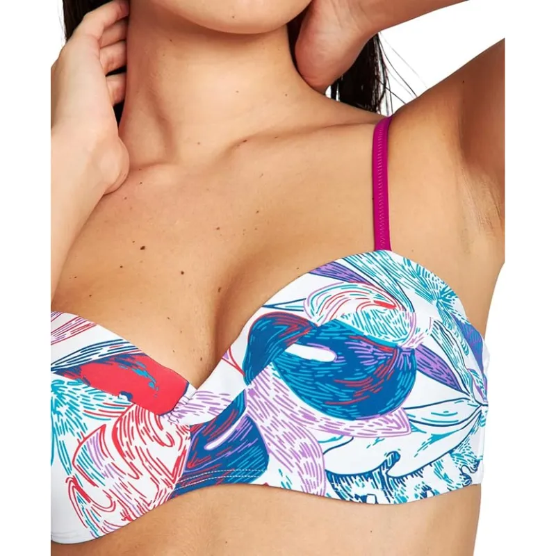 WOMEN'S CECILIA BODYLIFT BIKINI C-CUP - WHITE MULTI/GRAPE VIOLET