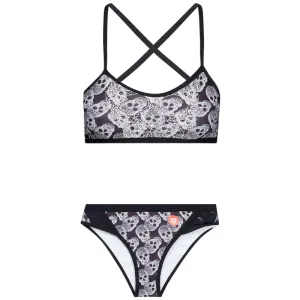 WOMEN'S CRAZY POP SKULLS BIKINI - BLACK/MULTI