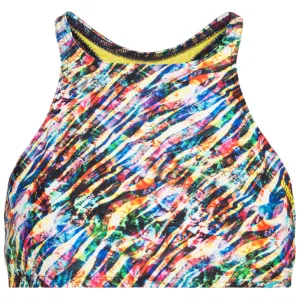 WOMEN'S CROP THINK BIKINI TOP - BLACK MULTI/BLACK