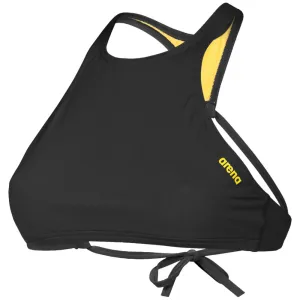 WOMEN'S CROP THINK BIKINI TOP - BLACK/YELLOW STAR