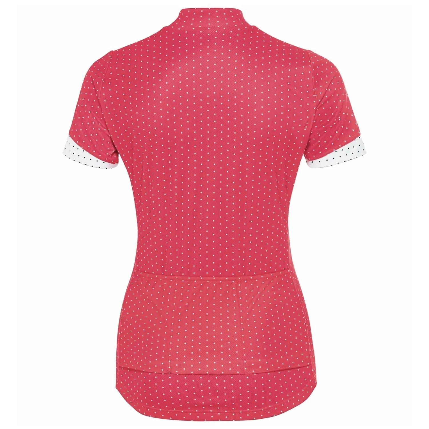 WOMEN'S ESSENTIAL STAND-UP COLLAR S/S FULL ZIP PRINT JERSEY