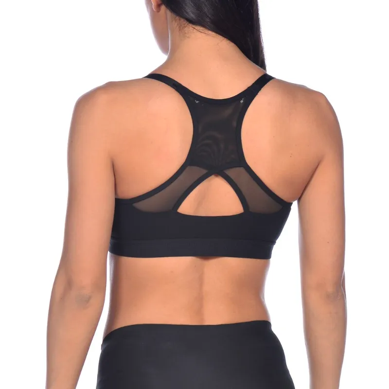 WOMEN'S FLORA SPORTS BRA - BLACK