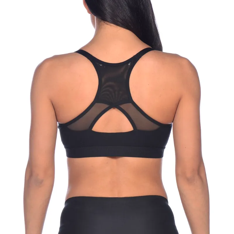 WOMEN'S FLORA SPORTS BRA - BLACK
