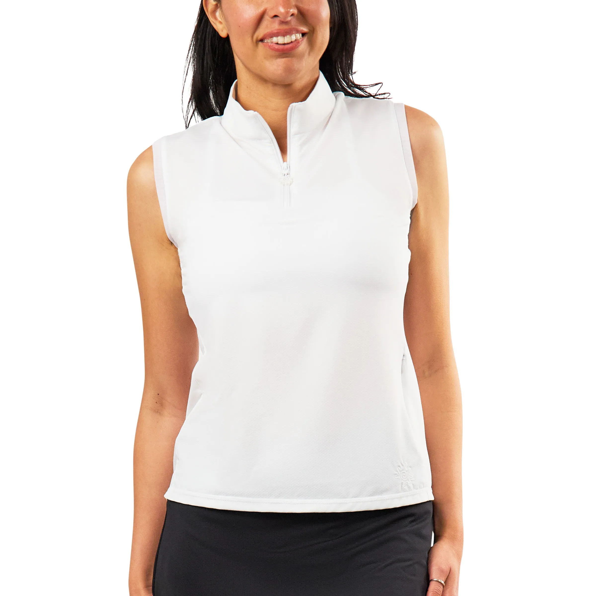 Women's Front Zip Mock Neck Sun Tank