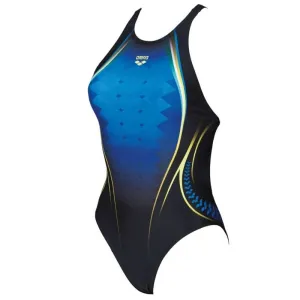 WOMEN'S ONE PLACED PRINT ONE PIECE - PIX BLUE