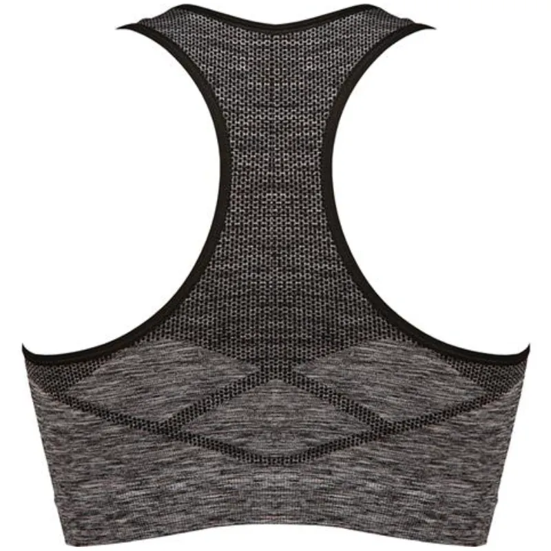 WOMEN'S SEAMLESS BRA TOP - DARK GREY MELANGE