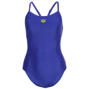 WOMEN'S SOLID SWIMSUIT LIGHTDROP BACK - NEON BLUE