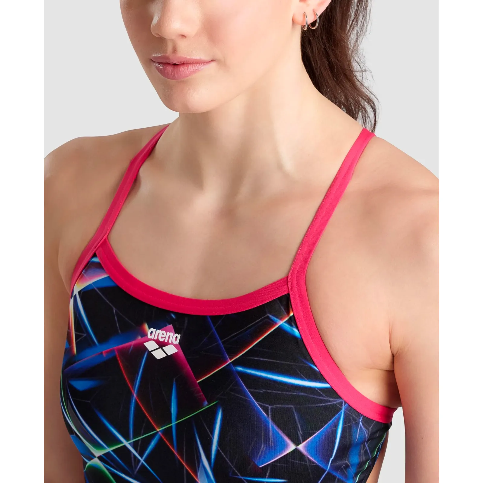 WOMEN'S SWIMSUIT LASER LIGHTS PRINT CHALLENGE BACK