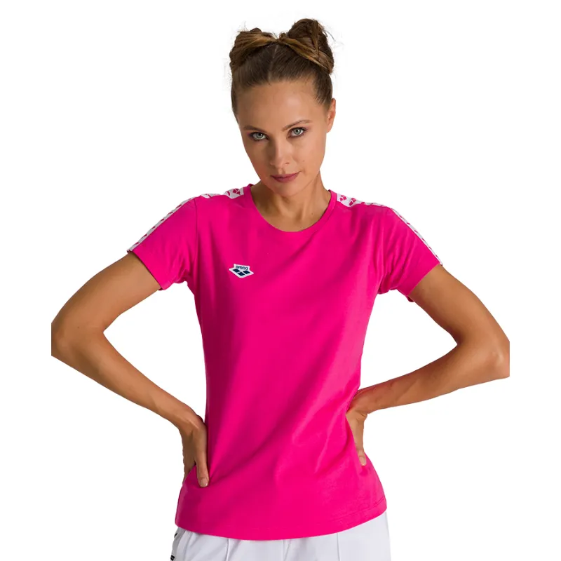 WOMEN'S T-SHIRT TEAM - PINK FLAMBE/WHITE/PINK FLAMBE