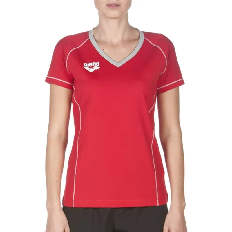 WOMEN'S TEAM LINE SHORT SLEEVE TEE - RED