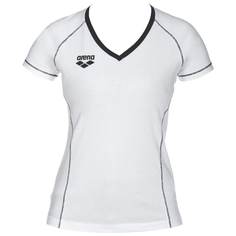 WOMEN'S TEAM LINE SHORT SLEEVE TEE - WHITE