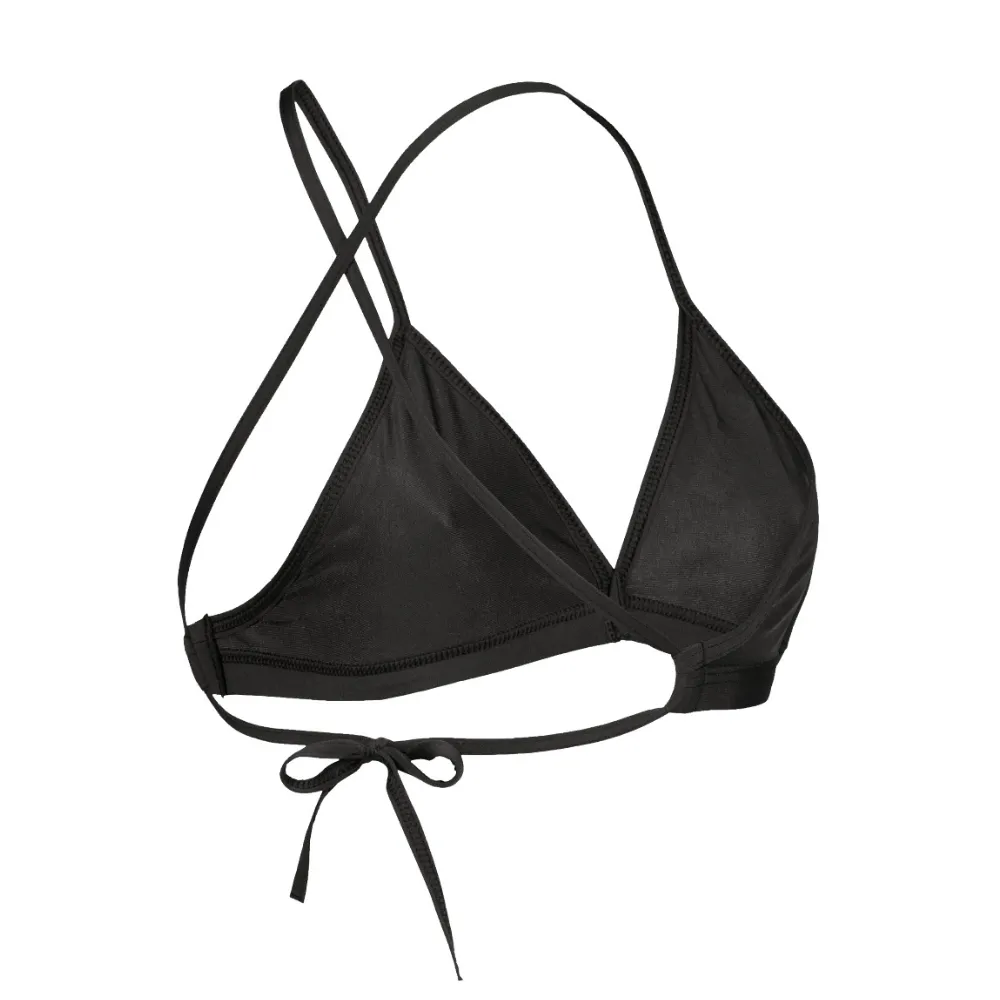 WOMEN'S TEAM SWIM TOP TIE BACK SOLID - BLACK/WHITE