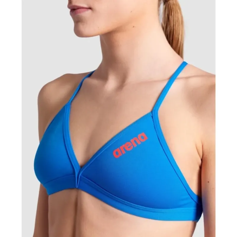 WOMEN'S TEAM SWIM TOP TIE BACK SOLID - BLUE RIVER