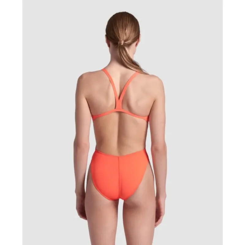 WOMEN'S TEAM SWIMSUIT CHALLENGE SOLID - BRIGHT CORAL