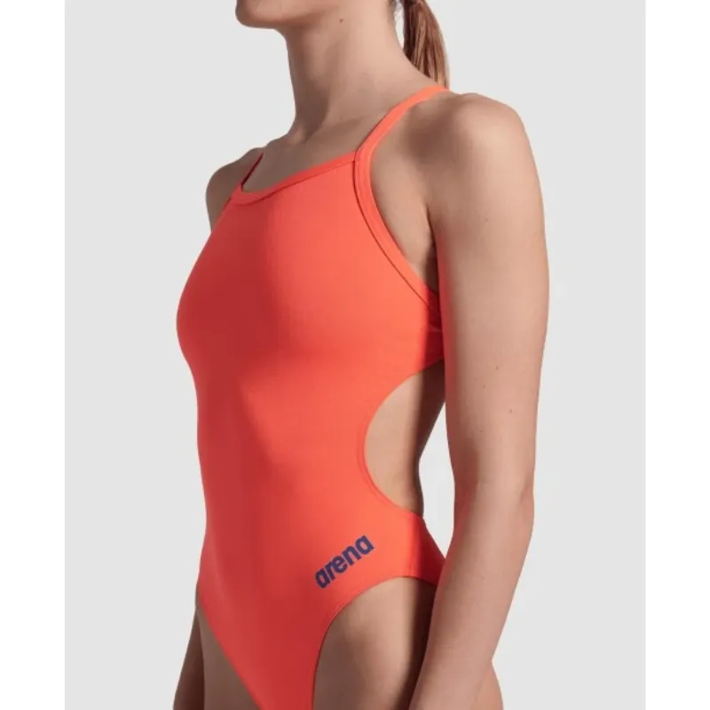 WOMEN'S TEAM SWIMSUIT CHALLENGE SOLID - BRIGHT CORAL