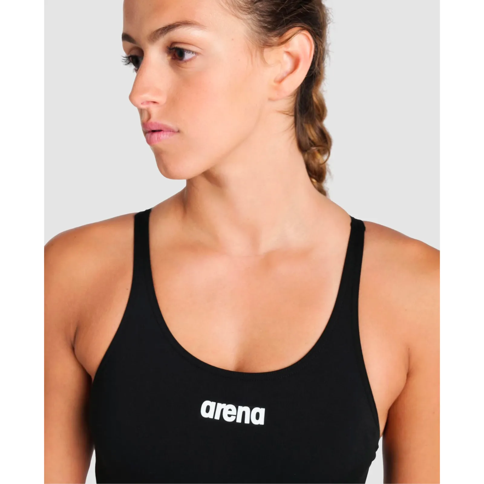 WOMEN'S TEAM SWIMSUIT SWIM TECH SOLID - BLACK
