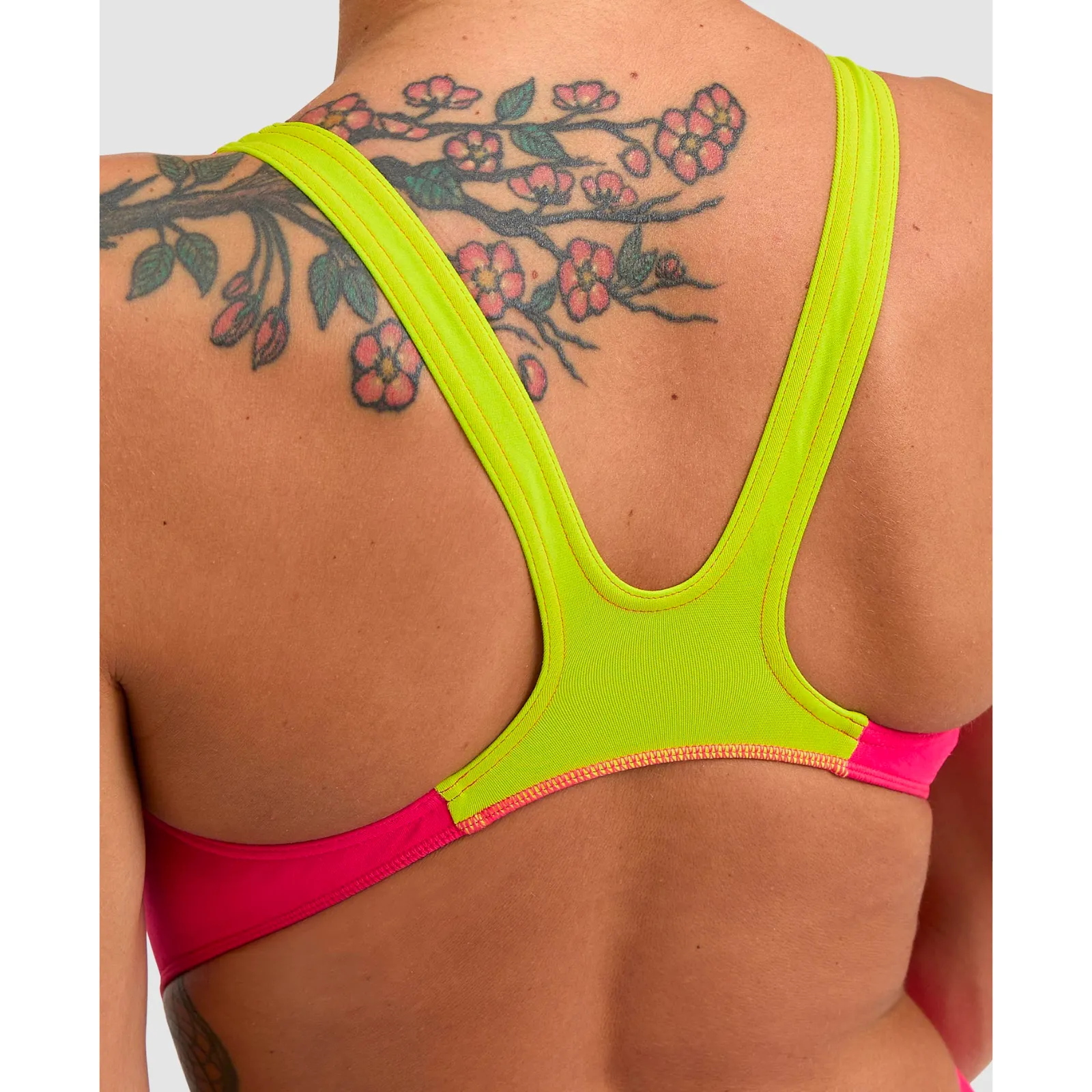 WOMEN'S TEAM SWIMSUIT SWIM TECH SOLID - FREAK ROSE/SOFT GREEN