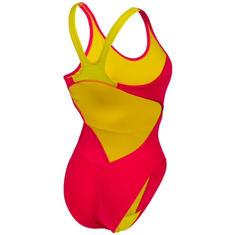 WOMEN'S TEAM SWIMSUIT SWIM TECH SOLID - FREAK ROSE/SOFT GREEN