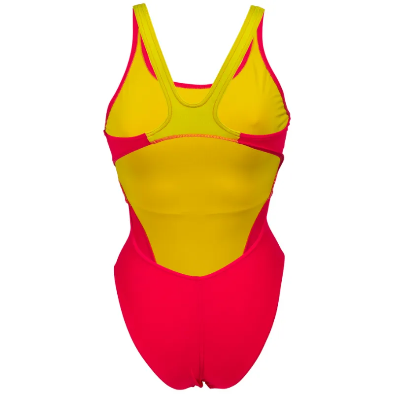 WOMEN'S TEAM SWIMSUIT SWIM TECH SOLID - FREAK ROSE/SOFT GREEN