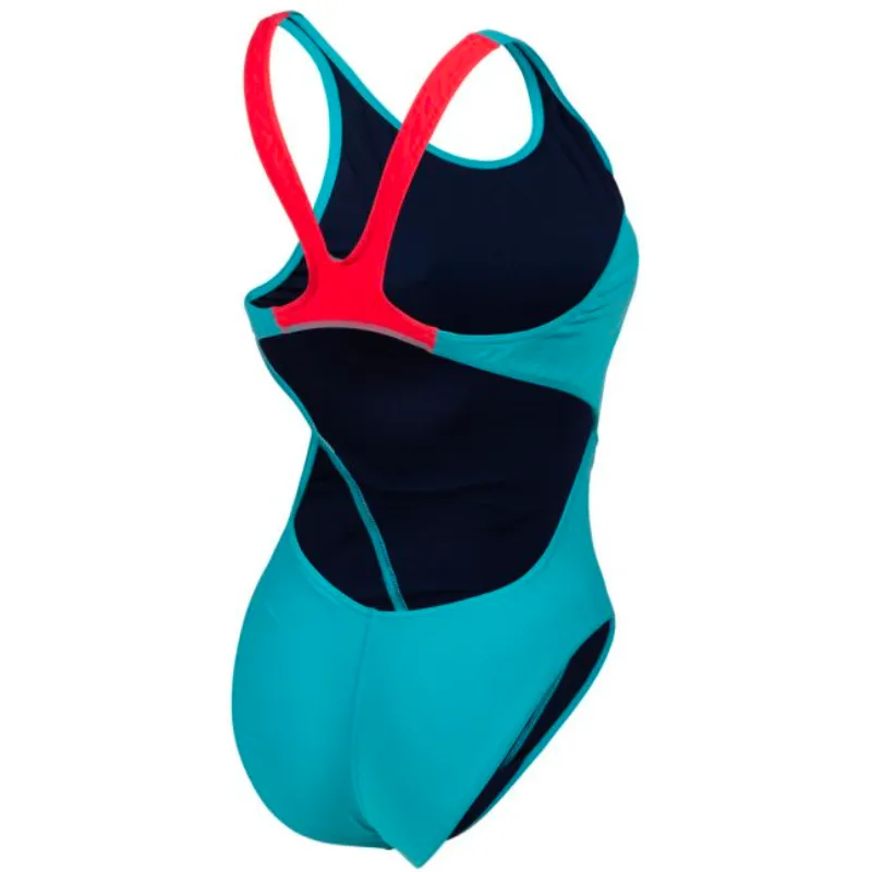 WOMEN'S TEAM SWIMSUIT SWIM TECH SOLID - MARTINICA/FLOREALE